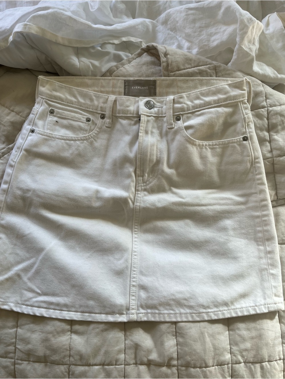 Everlane Cream Mini Skirt